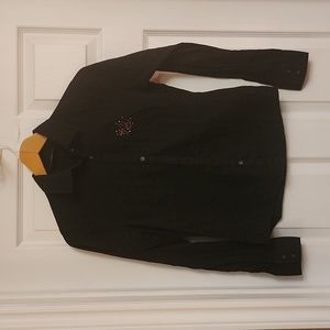 Harley Davidson Long Sleeve Button up Embroidered, embellished Top. Size S. Y2K.